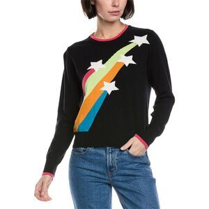 Brodie Cashmere Womens  Shooting Star Cashmere-Blend Sweater, Black